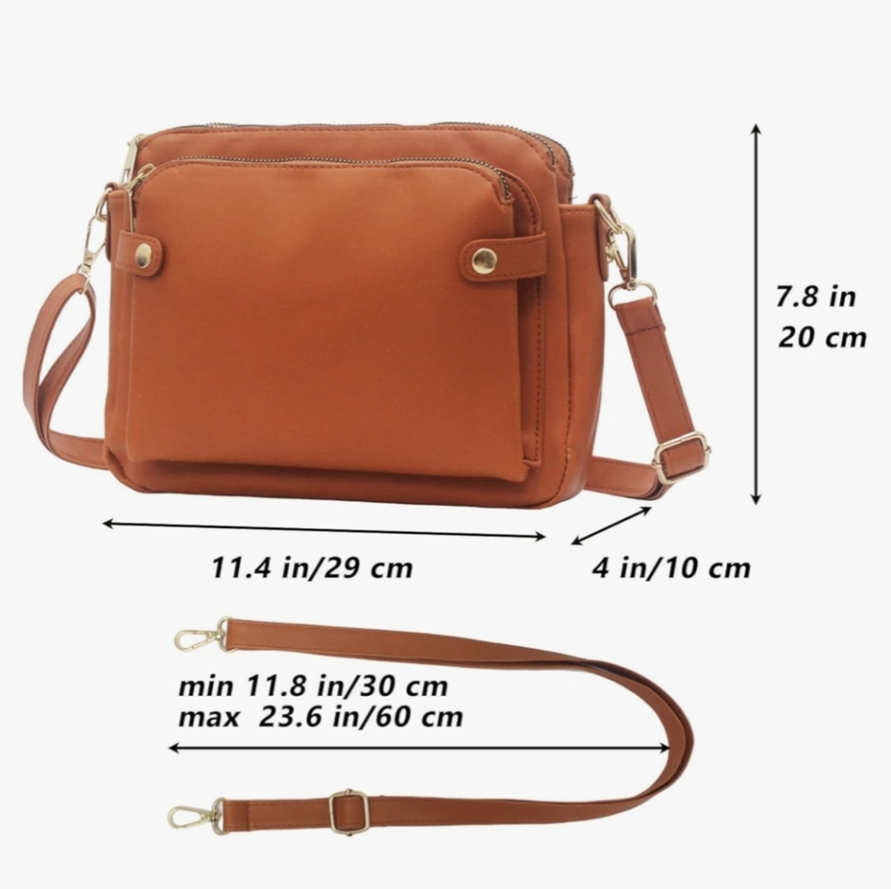 Like New Zengmei Brown 3 Layer Crossbody Bag - Picture 4 of 6